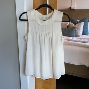 Jcrew silk foldover collar sleeveless blouse